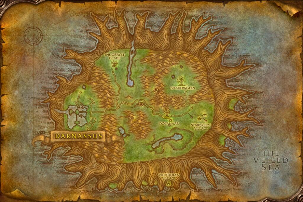 Map of Teldrassil